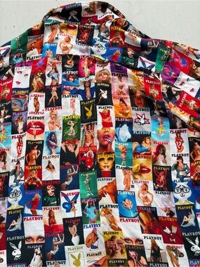 Men's Playboy x PacSun Shirt Multicolor All-Over S Button Classic Collector City